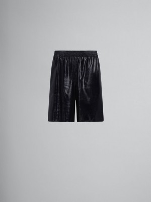 Marni Bermuda Shorts In Ultralight Naplak Cuero Negros | EMXVG28798