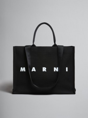 Marni Bey Tote Bag With Logo Print Negros | MXJZR50420