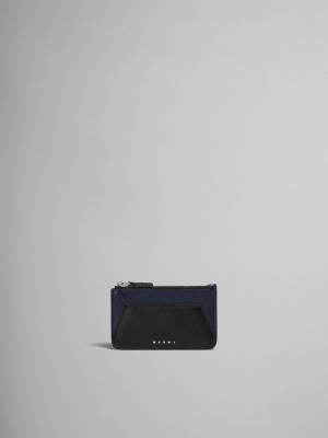 Marni Cuero Card Case Azul Marino Azules Negros | PMXER22998