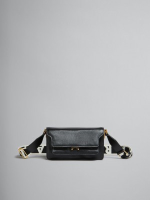 Marni Cuero E/W Soft Trunk Bag With Logo Correa Negros | MXXMI58997