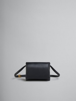 Marni Cuero Mini Prisma Pouch Negros | MXDFL19327