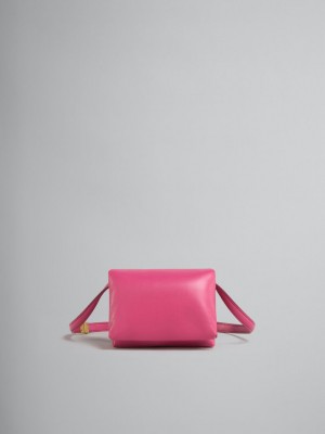 Marni Cuero Mini Prisma Pouch Rosas | MXZDE55821