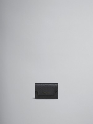 Marni Cuero Tri-fold Wallet Negros | YMXVQ81305