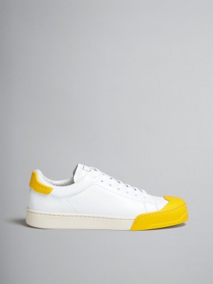 Marni Dada Bumper Sneaker Cuero Blancos Amarillos | SMXNY40005