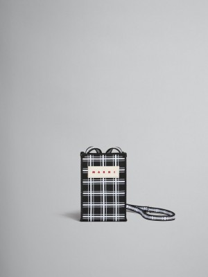 Marni Jacquard Check Mini Shoulder Bag Negros Blancos | MXXMI47383