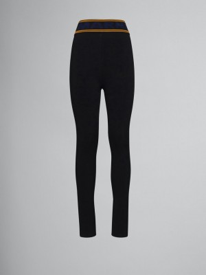 Marni Leggings With Logo Cintura Negros | EMXHC84396