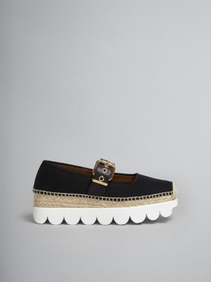 Marni Lona Petal Espadrillas Negros | XMXGW77971