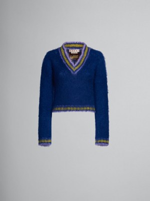 Marni Mohair Jumper With A Rayas Trims Azules | MXEGJ53903