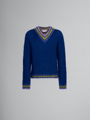 Marni Mohair Jumper With A Rayas Trims Azules | ZMXMJ85233