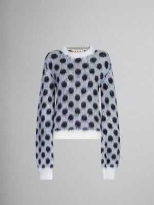 Marni Mohair Jumper With Polka Dots Blancos | YMXVQ76830