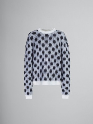 Marni Mohair Jumper With Polka Dots Blancos | QMXUV83088