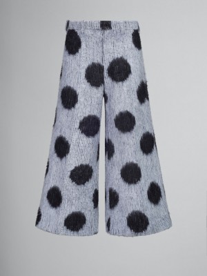 Marni Mohair Trousers With Maxi Polka Dots Blancos | MXZDE50161