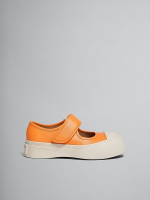 Marni Nappa Cuero Mary Jane Sneaker Naranjas | DMXKV31246