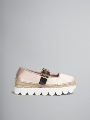 Marni Satin Petal Espadrillas Rosas | LMXSX63259