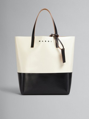 Marni Tribeca Shopping Bag Blancos Negros | MMXFT53172