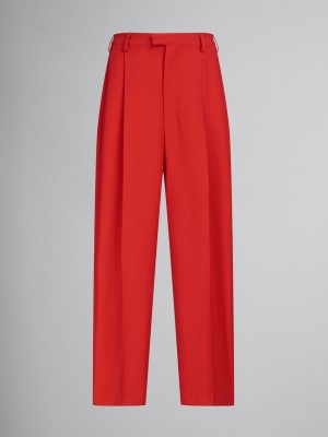 Marni Tropical Lana Tailored Trousers Rojos | XMXBH71447