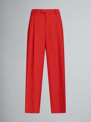 Marni Tropical Lana Tailored Trousers Rojos | MXXBR87488