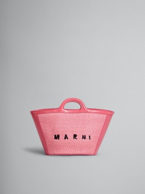 Marni Tropicalia Small Bag Cuero And Raffia Rosas | MXCVG47654