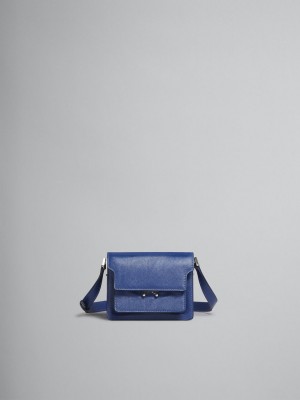 Marni Trunk Soft Mini Bag Cuero Azules | QMXWA39288