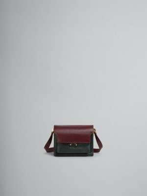 Marni Trunk Soft Mini Bag Cuero Verdes Vino | QMXWA97065