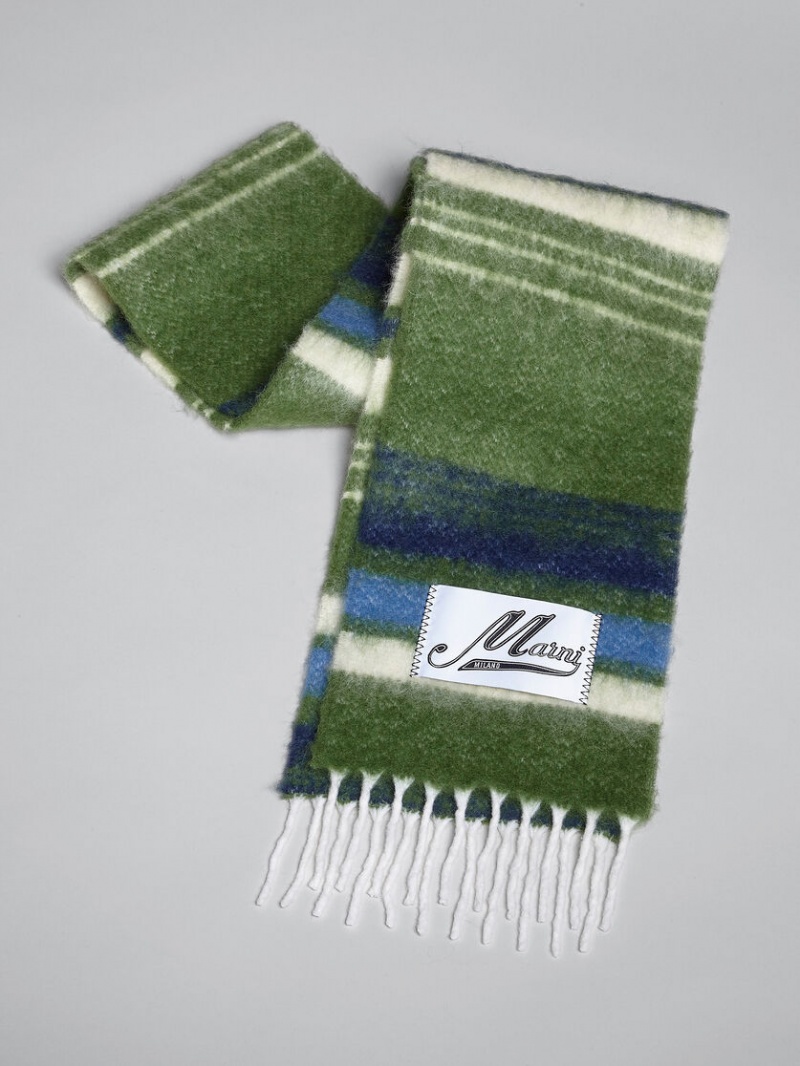 Marni A Rayas Lana Scarf Verdes | MXICD90528