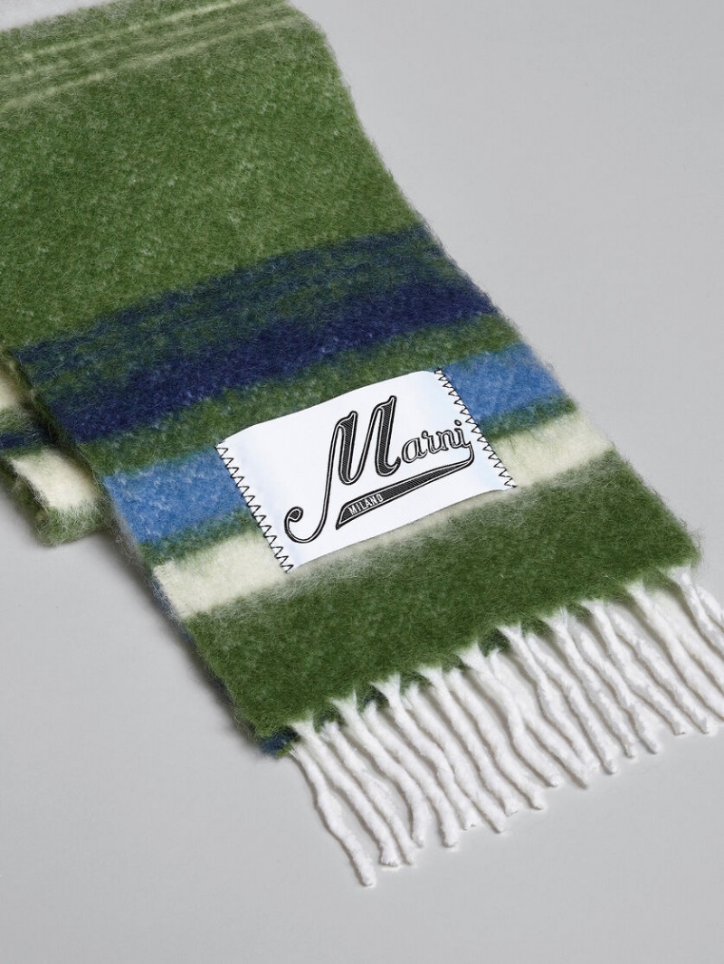 Marni A Rayas Lana Scarf Verdes | MXICD90528