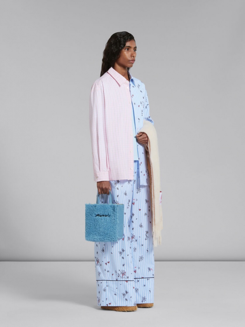 Marni A Rayas Pyjama Trousers With Magic Garden Print Azules | MXCIF96899