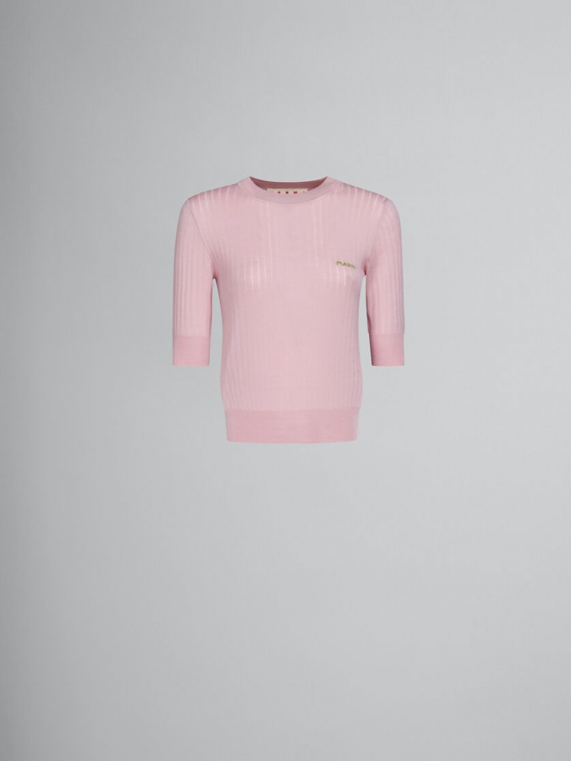 Marni Acanalado Lana And Silk Jumper Rosas | BMXSO21061