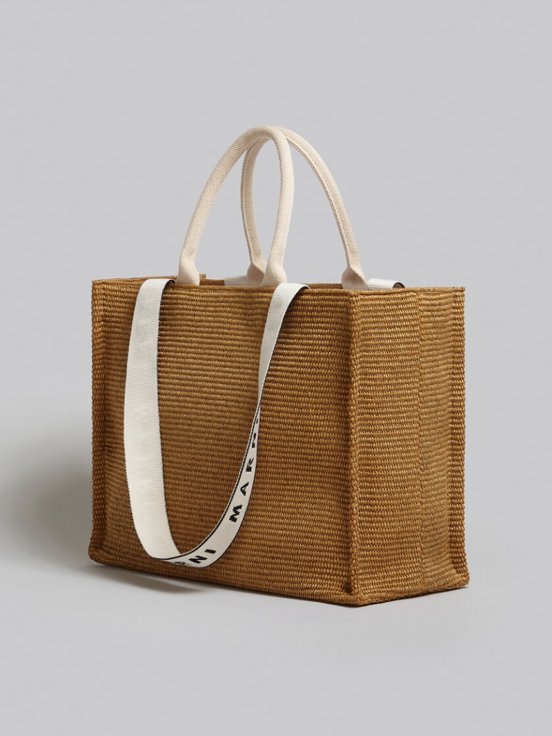 Marni Bey Tote Bag Raffia Marrom | MXIIZ47666