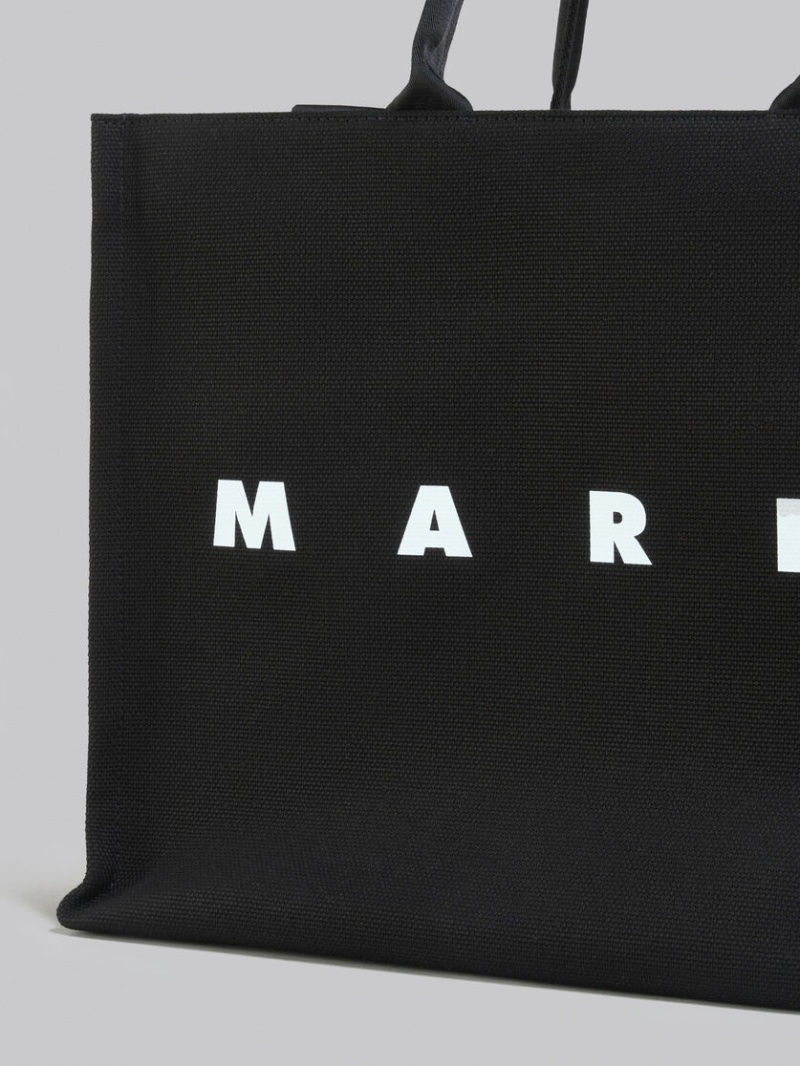 Marni Bey Tote Bag With Logo Print Negros | MXJZR50420