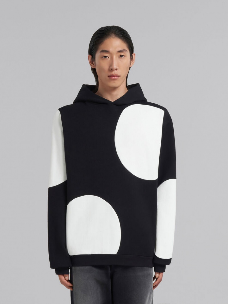 Marni Bio Algodon Hoodie With Maxi Polka Dots Negros | MXJKU22769