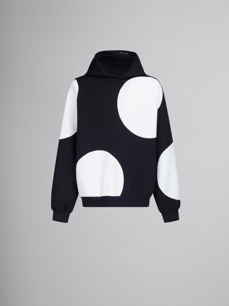 Marni Bio Algodon Hoodie With Maxi Polka Dots Negros | MXJKU22769