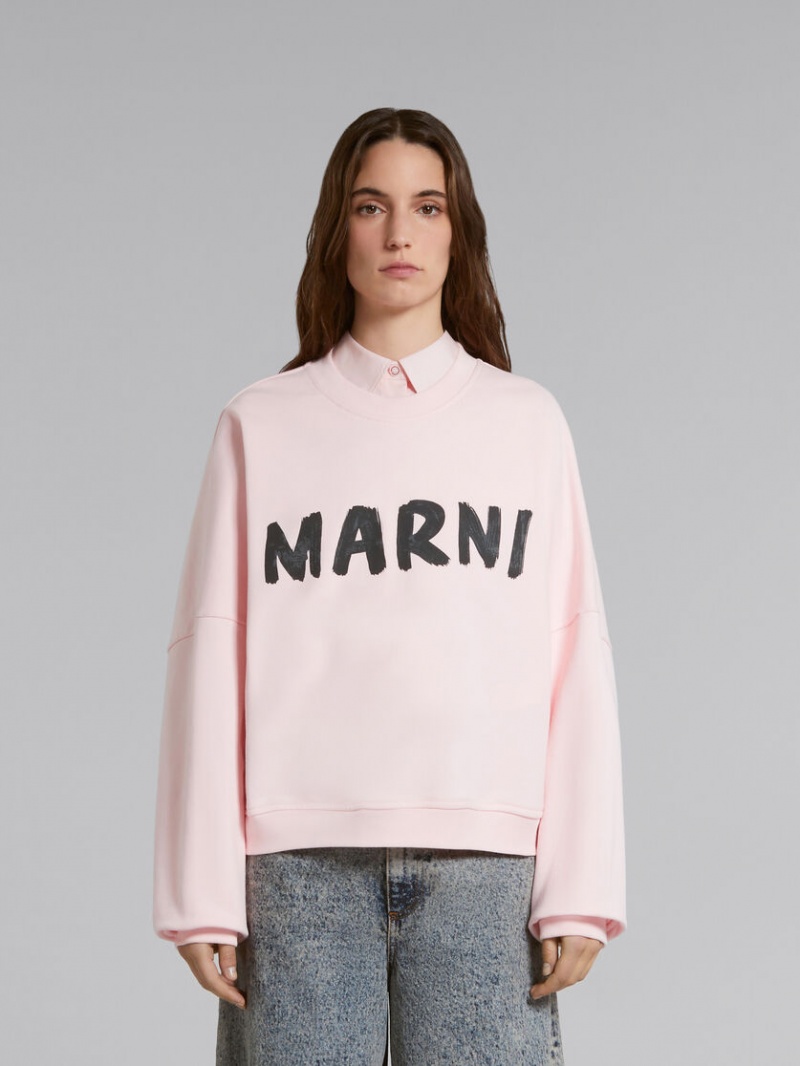 Marni Bio Algodon Sweatshirt With Marni Print Rosas | BMXSO78483