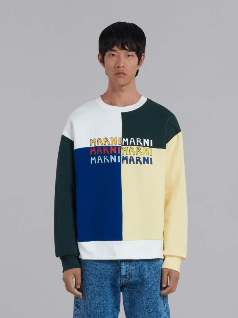 Marni Bio Algodon Sweatshirt With Multi-logo Print Multicolor | XMXBH54086