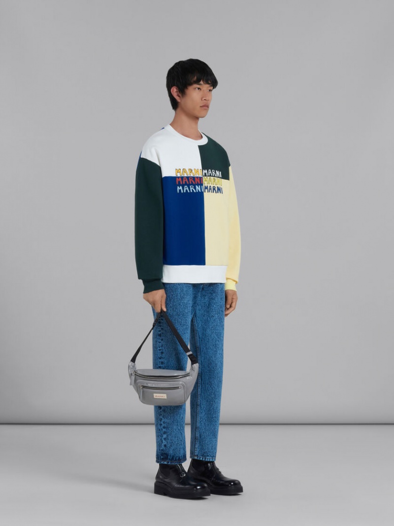 Marni Bio Algodon Sweatshirt With Multi-logo Print Multicolor | XMXBH54086