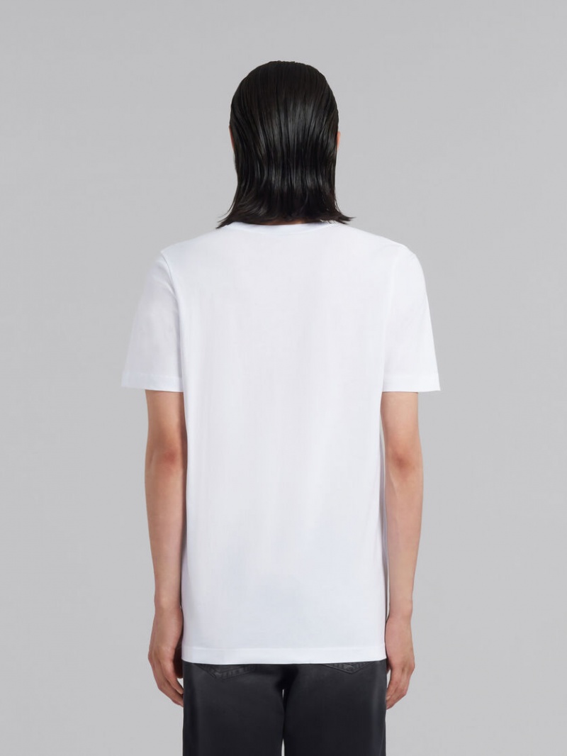 Marni Bio Algodon T-shirt With Logo Blancos | TMXPQ48050