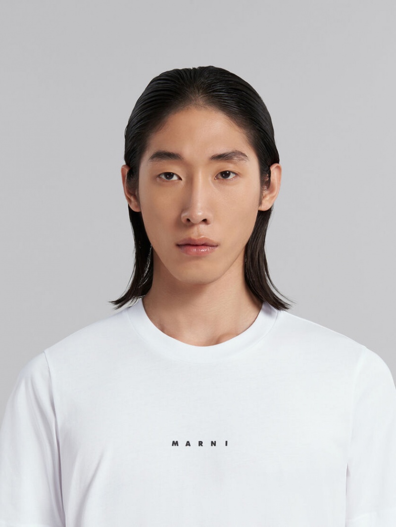 Marni Bio Algodon T-shirt With Logo Blancos | TMXPQ48050