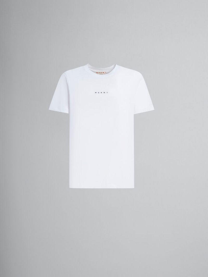 Marni Bio Algodon T-shirt With Logo Blancos | TMXPQ48050