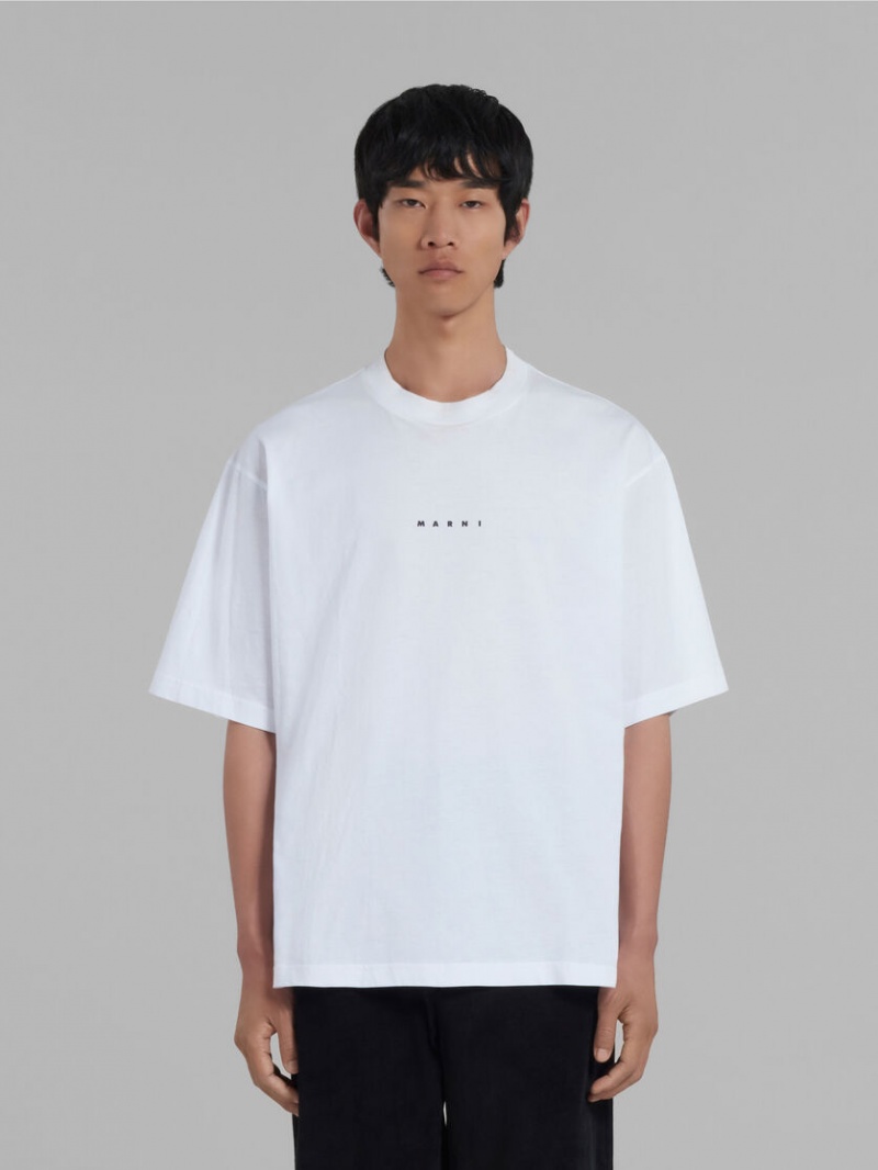 Marni Bio Algodon T-shirt With Logo Blancos | UMXND16315