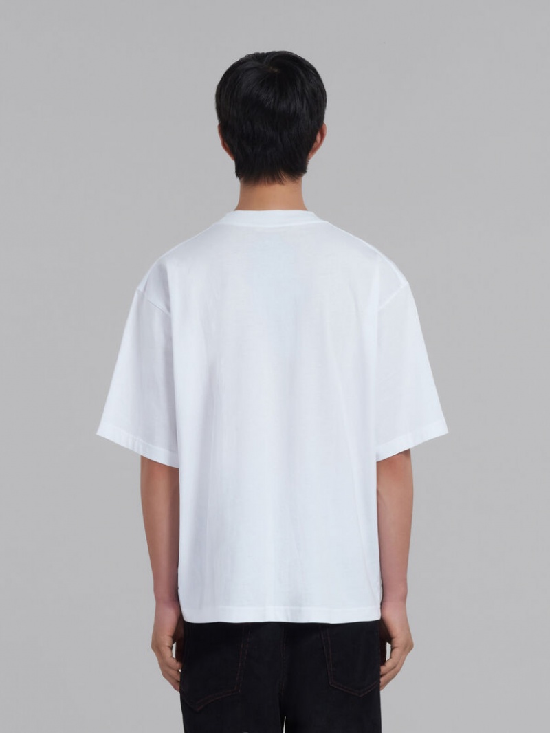 Marni Bio Algodon T-shirt With Logo Blancos | UMXND16315