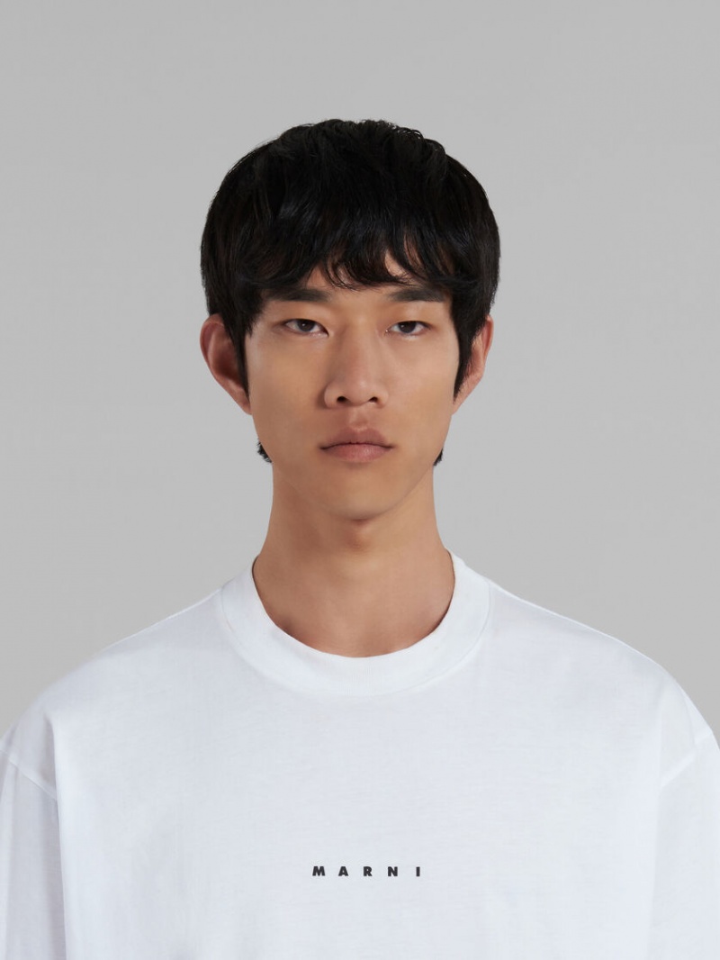 Marni Bio Algodon T-shirt With Logo Blancos | UMXND16315