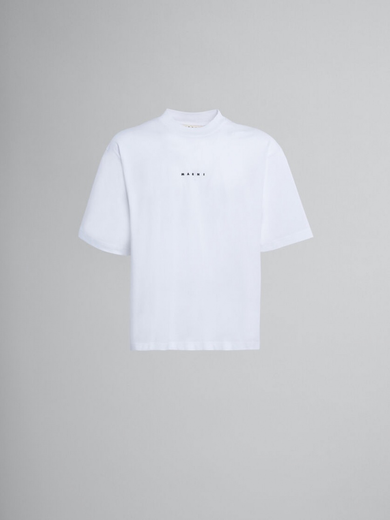 Marni Bio Algodon T-shirt With Logo Blancos | UMXND16315