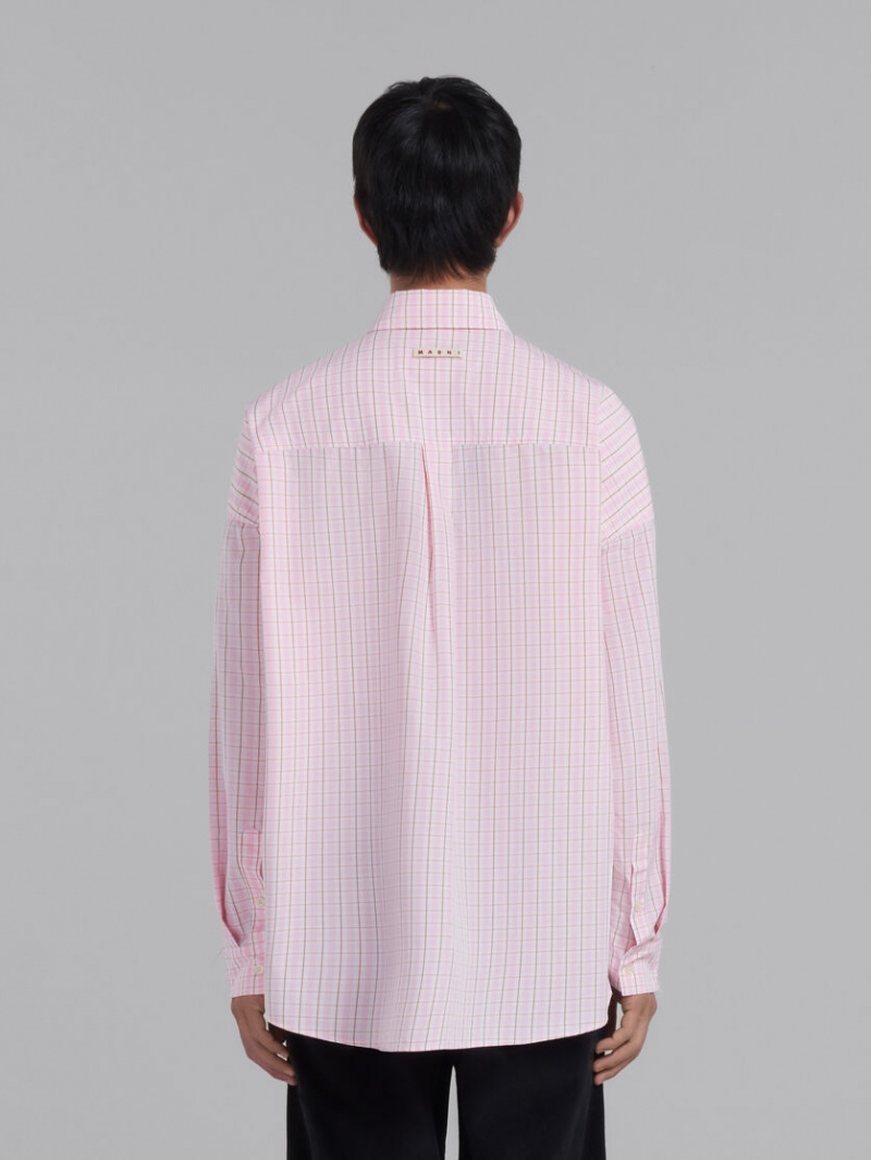 Marni Bio Poplin Shirt With Contrasting Checks Azules | QMXWA17038