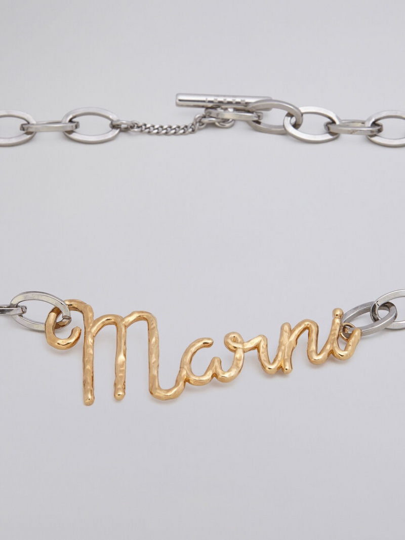 Marni Brass Marni Italic Plateados Dorados | AMXDF56124