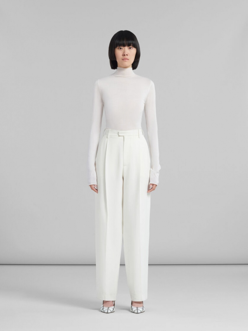 Marni Cady Tailored Trousers Blancos | QMXUV75208