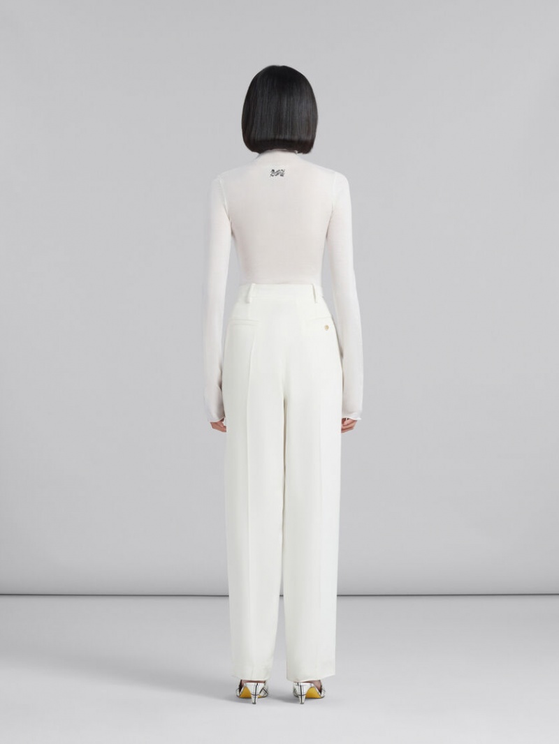 Marni Cady Tailored Trousers Blancos | QMXUV75208