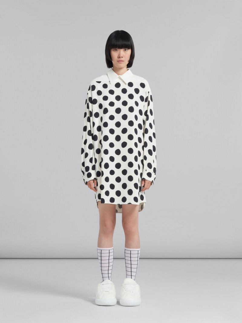 Marni Cady With Maxi Polka Dots Blancos | MXJZR59111