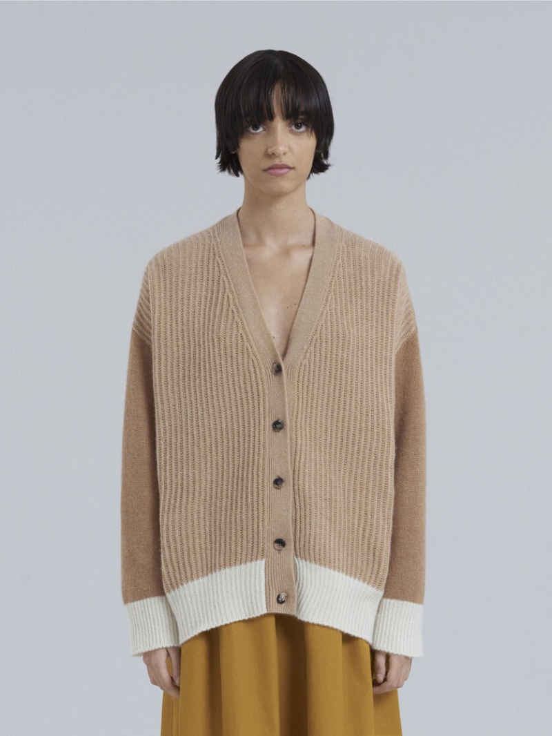 Marni Cashmere V-neck Cardigan Marrom | YMXGT30590