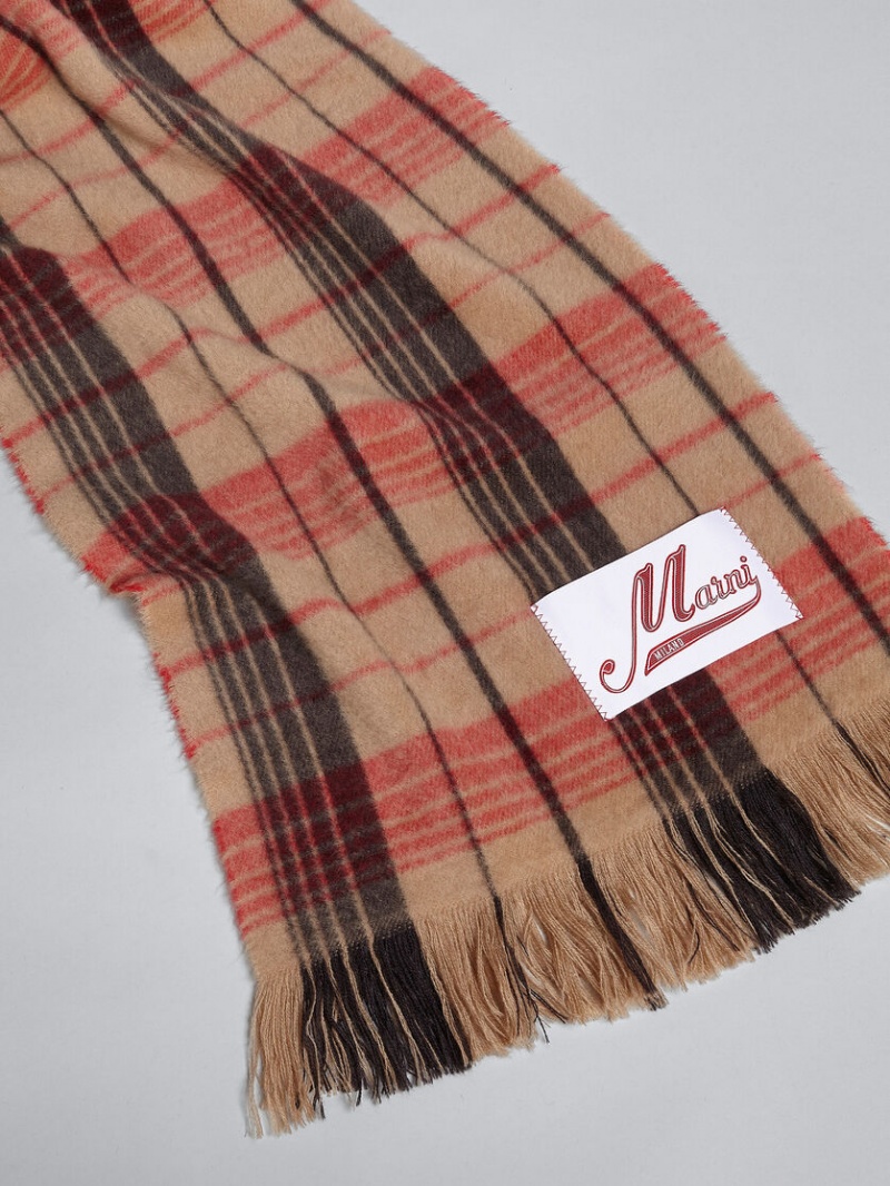 Marni Check Lana Scarf Marrom | MXCVG68450