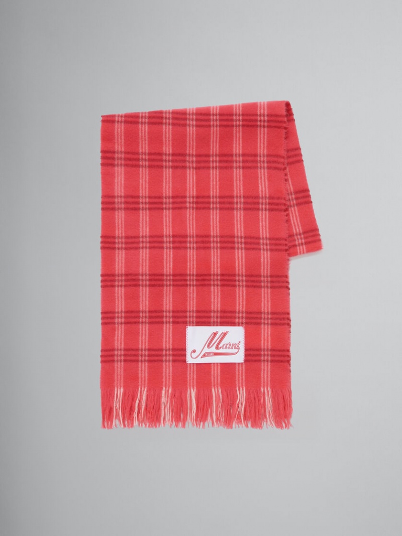 Marni Check Lana Scarf Rosas Rosas | MMXFT52255